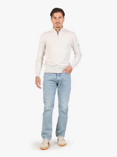Seven Dials Seven Dials Trui Halfzip - Lichtgrijs