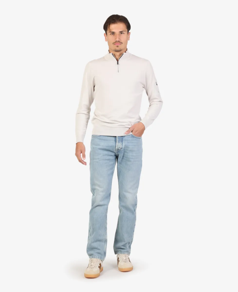 Seven Dials Trui Halfzip - Lichtgrijs 2 Seven Dials Seven Dials Trui Halfzip - Lichtgrijs