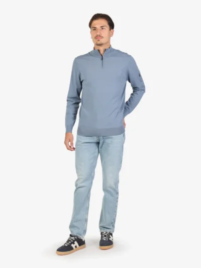 Seven Dials Seven Dials Trui Halfzip - Middelblauw
