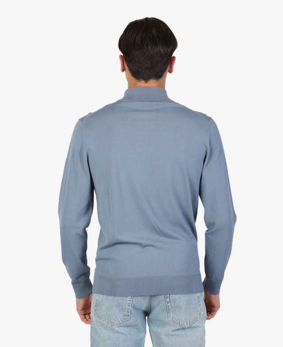 Seven Dials Trui Halfzip - Middelblauw 7 Seven Dials Seven Dials Trui Halfzip - Middelblauw