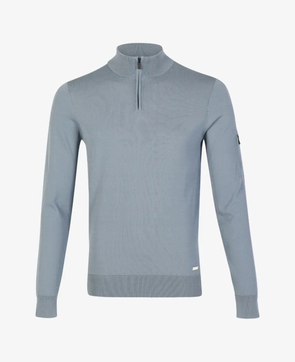 Seven Dials Trui Halfzip - Middelblauw 1 Seven Dials Seven Dials Trui Halfzip - Middelblauw