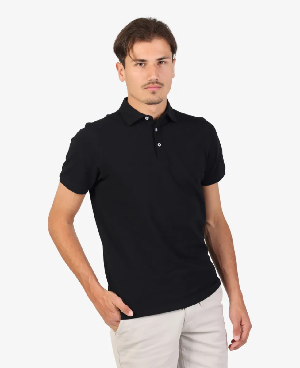 Seven Dials Polo Pique - Zwart 3 Seven Dials Seven Dials Polo Pique - Zwart