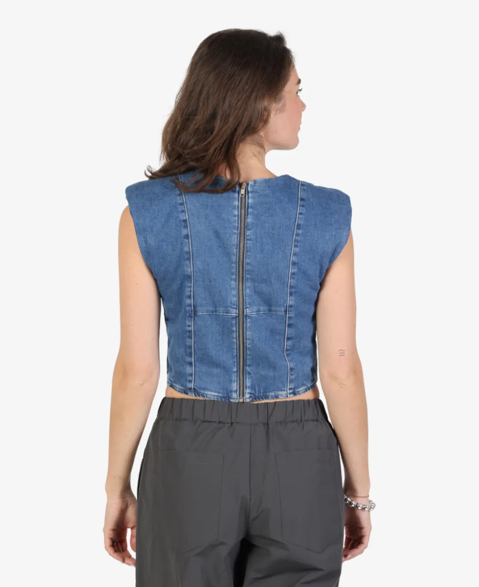 ALIX The Label Top - 200 - Denim Blue 7 ALIX The Label ALIX The Label Top - 200 - Denim Blue