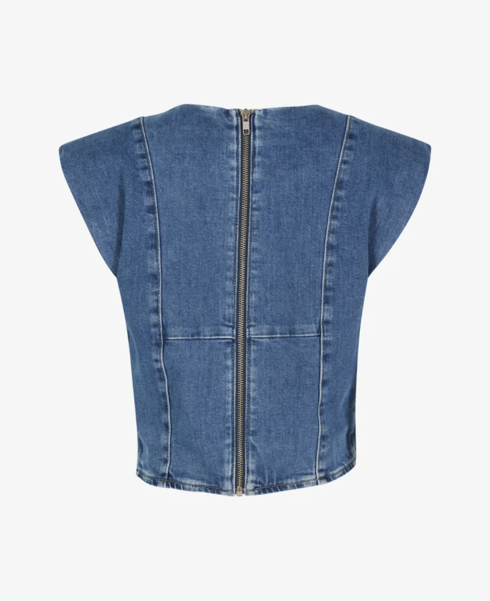 ALIX The Label Top - 200 - Denim Blue 8 ALIX The Label ALIX The Label Top - 200 - Denim Blue