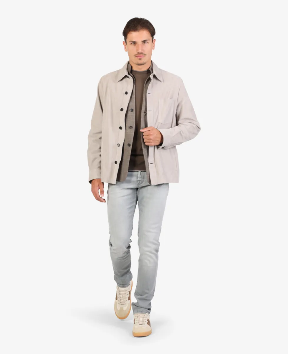 Arma Overshirt Suede - Lichtgrijs 2 Arma Arma Overshirt Suede - Lichtgrijs