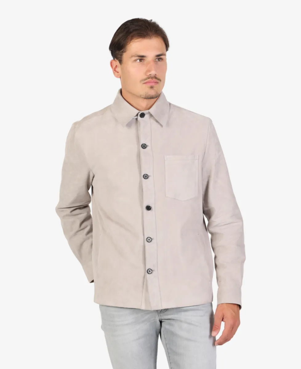 Arma Overshirt Suede - Lichtgrijs 3 Arma Arma Overshirt Suede - Lichtgrijs