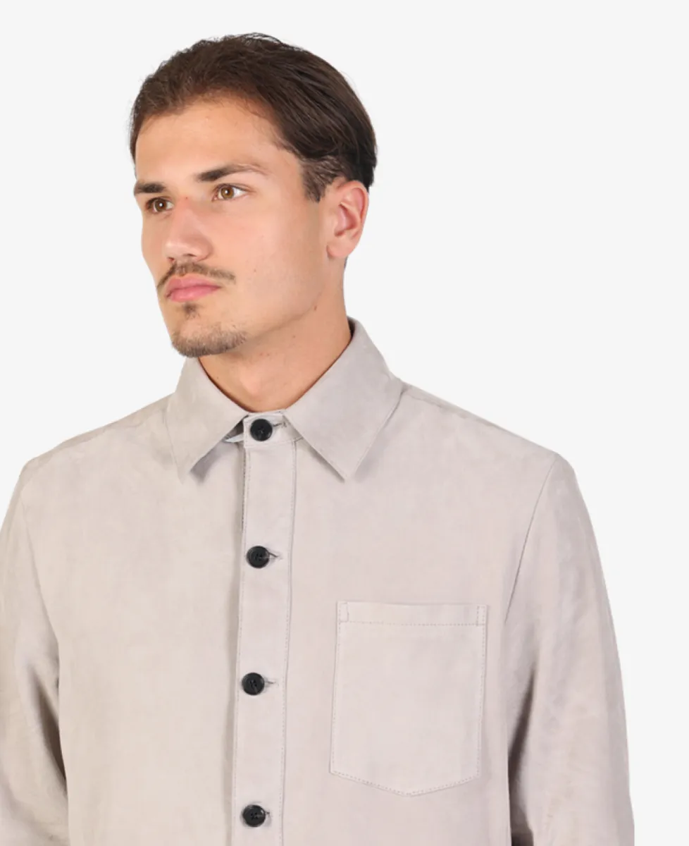Arma Overshirt Suede - Lichtgrijs 4 Arma Arma Overshirt Suede - Lichtgrijs