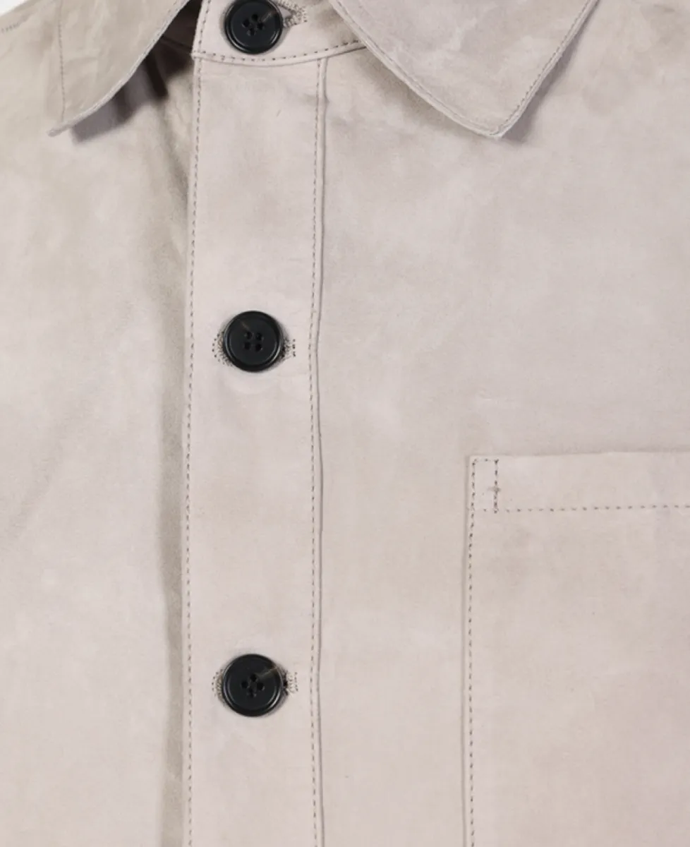 Arma Overshirt Suede - Lichtgrijs 5 Arma Arma Overshirt Suede - Lichtgrijs