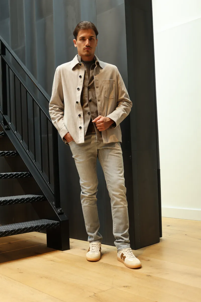 Arma Overshirt Suede - Lichtgrijs 9 Arma Arma Overshirt Suede - Lichtgrijs