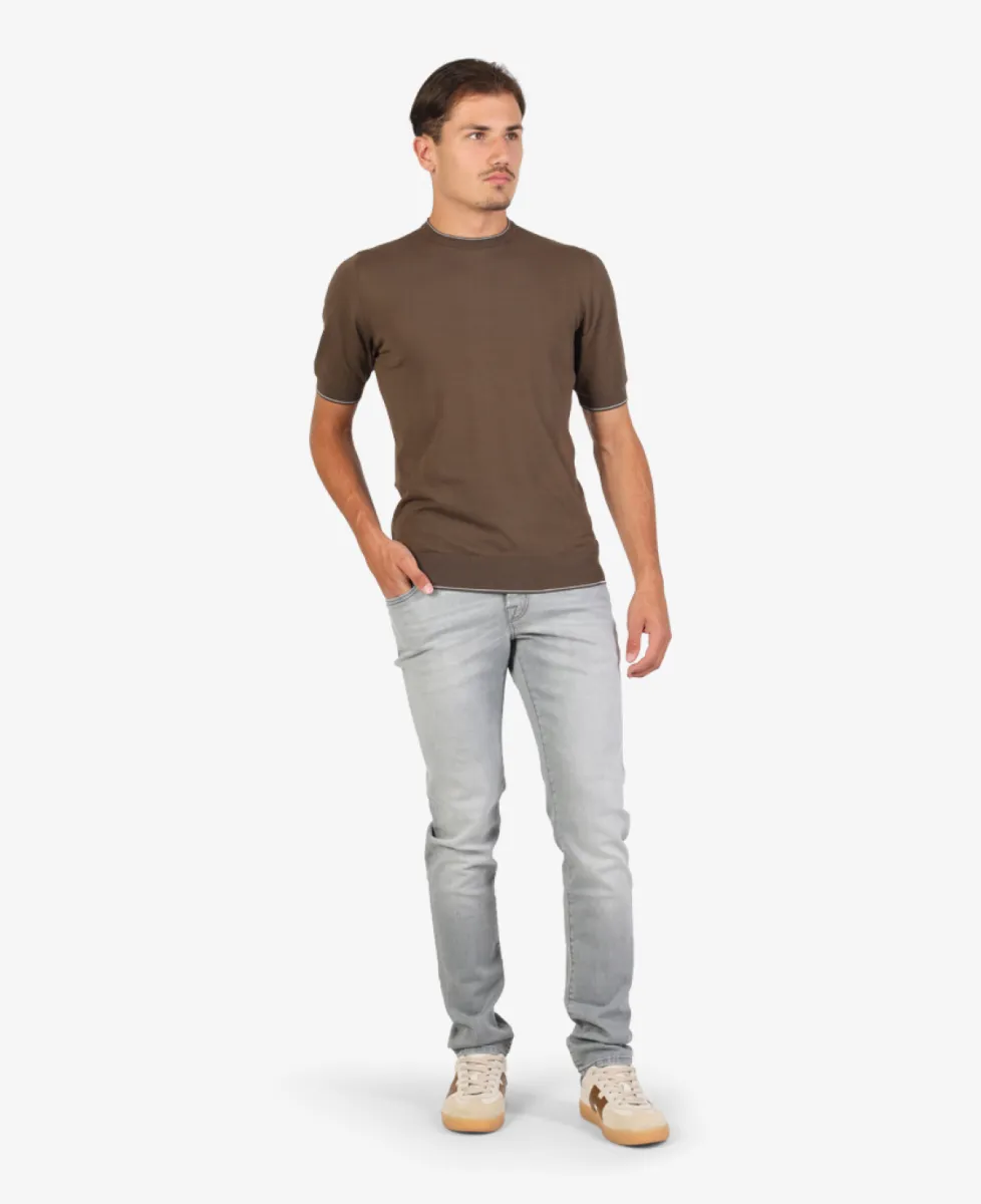 Doriani Cashmere Shirt crepe cotton - Taupe 2 Doriani Cashmere Doriani Cashmere Shirt crepe cotton - Taupe