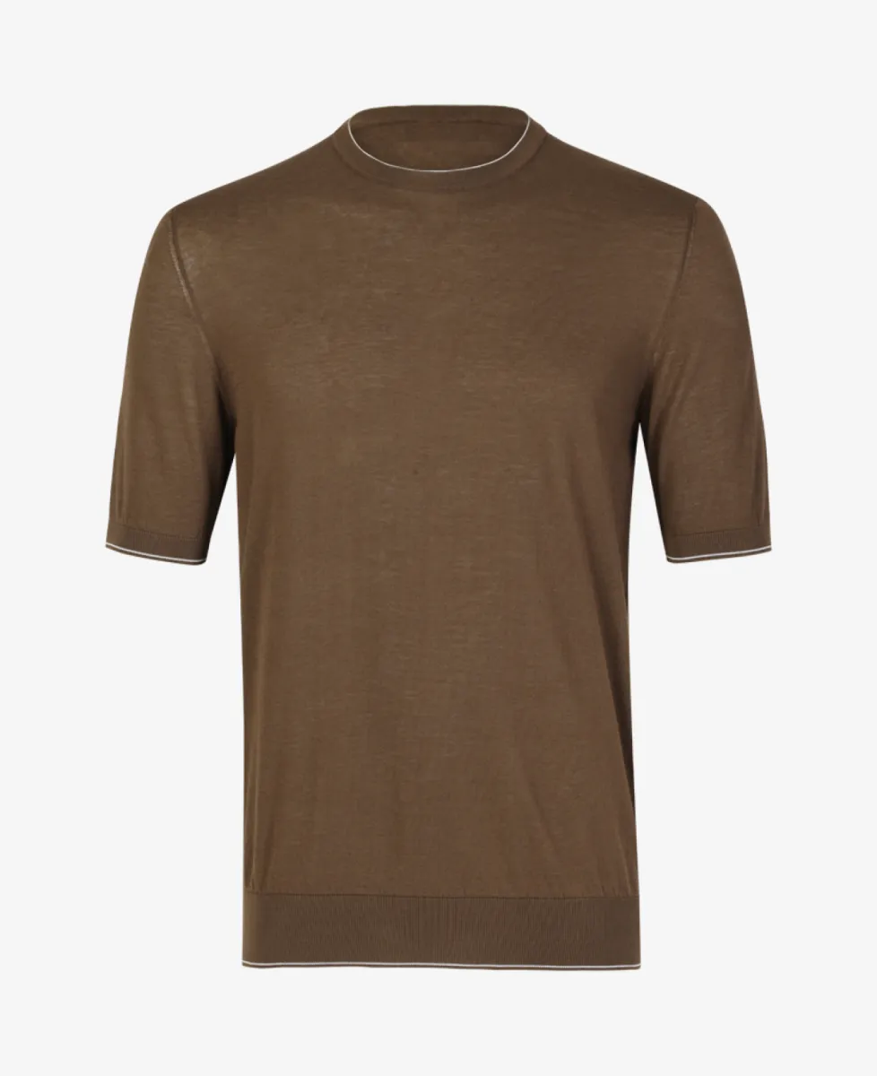 Doriani Cashmere Shirt crepe cotton - Taupe 1 Doriani Cashmere Doriani Cashmere Shirt crepe cotton - Taupe