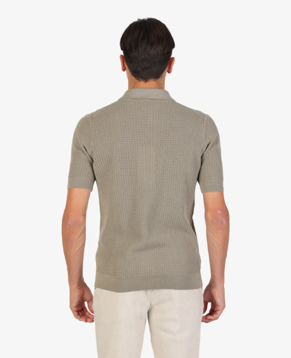 Filippo De Laurentiis Doorknoop polo - Taupe 6 Filippo De Laurentiis Filippo De Laurentiis Doorknoop polo - Taupe