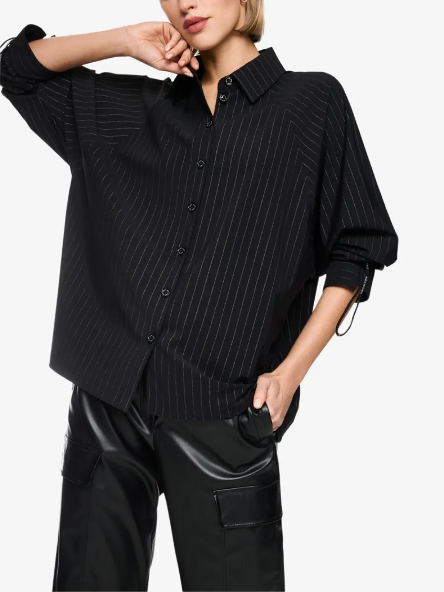 Marc Cain Sports blouse - black and smoke 4 Marc Cain Sports Marc Cain Sports blouse - black and smoke