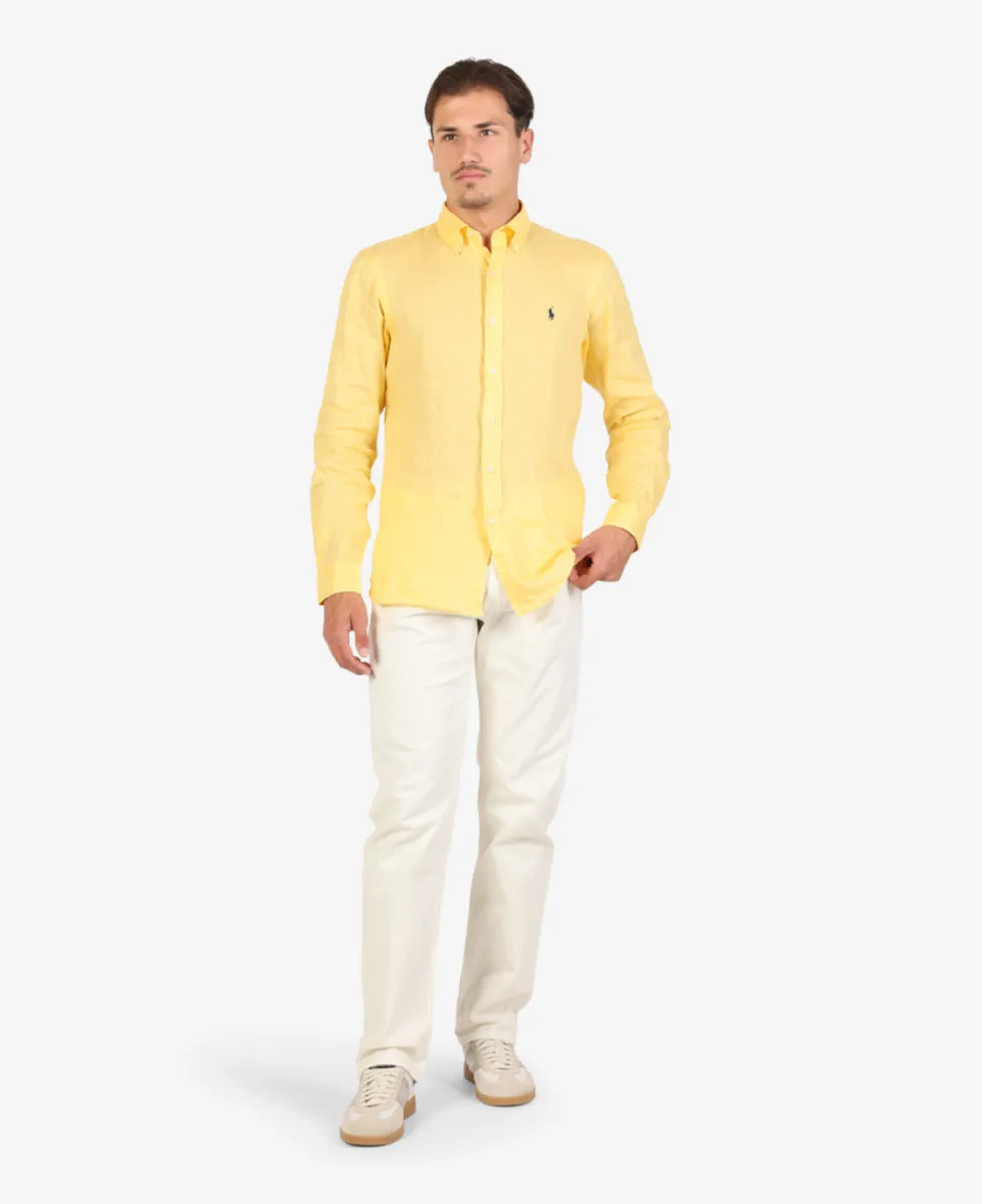 Ralph Lauren Shirt Linnen - Geel 2 Ralph Lauren Ralph Lauren Shirt Linnen - Geel