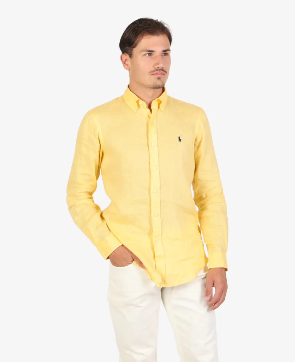 Ralph Lauren Shirt Linnen - Geel 3 Ralph Lauren Ralph Lauren Shirt Linnen - Geel