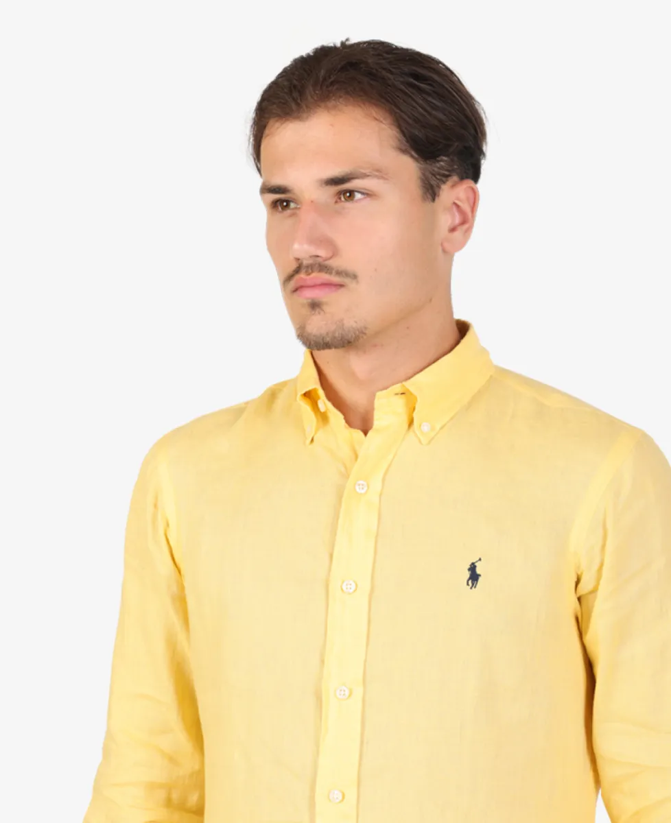 Ralph Lauren Shirt Linnen - Geel 4 Ralph Lauren Ralph Lauren Shirt Linnen - Geel