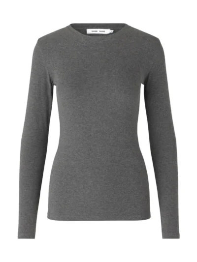Samsoe Samsoe Samsoe Samsoe Tshirt lm - DARK GREY MELANGE