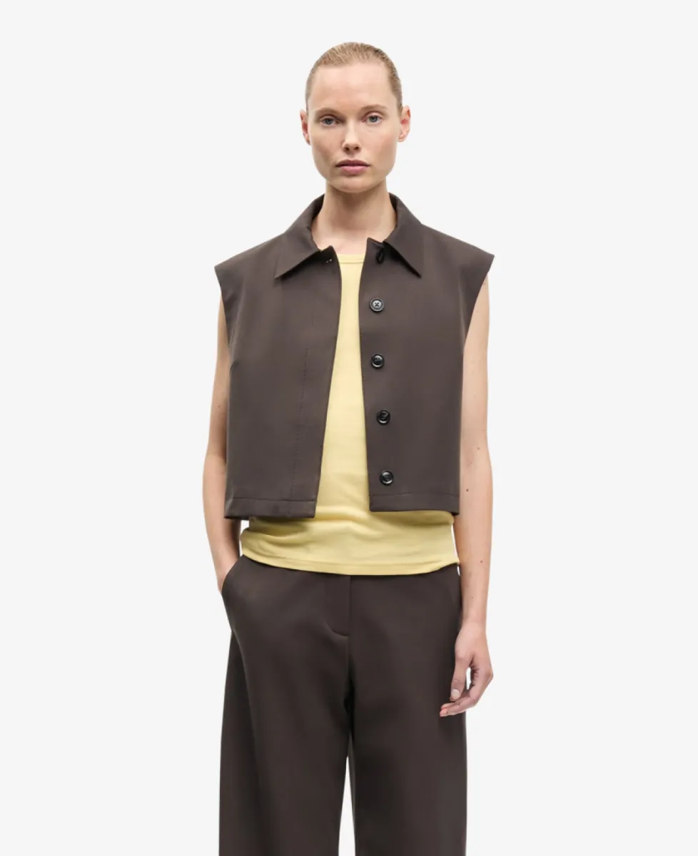 Samsoe Samsoe Gilet - Donkerbruin 3 Samsoe Samsoe Samsoe Samsoe Gilet - Donkerbruin