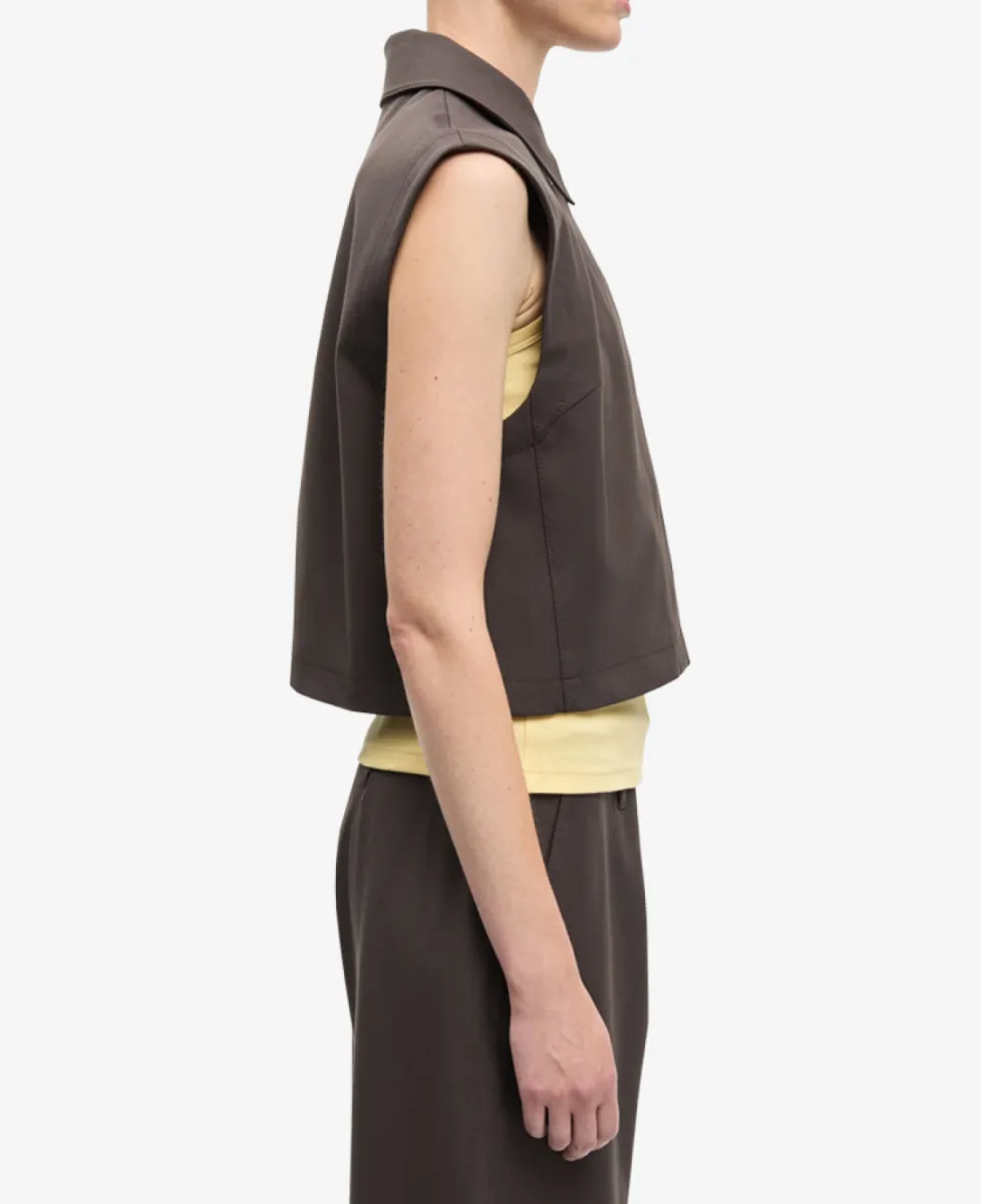 Samsoe Samsoe Gilet - Donkerbruin 5 Samsoe Samsoe Samsoe Samsoe Gilet - Donkerbruin