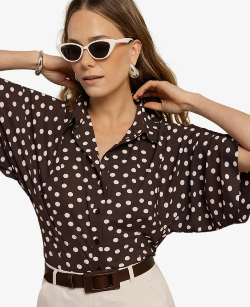 Studio Anneloes Blouse - 8717 espresso/ecru 5 Studio Anneloes Studio Anneloes Blouse - 8717 espresso/ecru