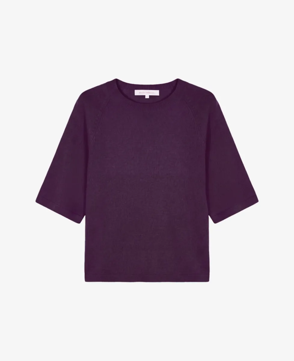 Absolut cashmere Tshirt km - Heather Plum 1 Absolut cashmere Absolut cashmere Tshirt km - Heather Plum