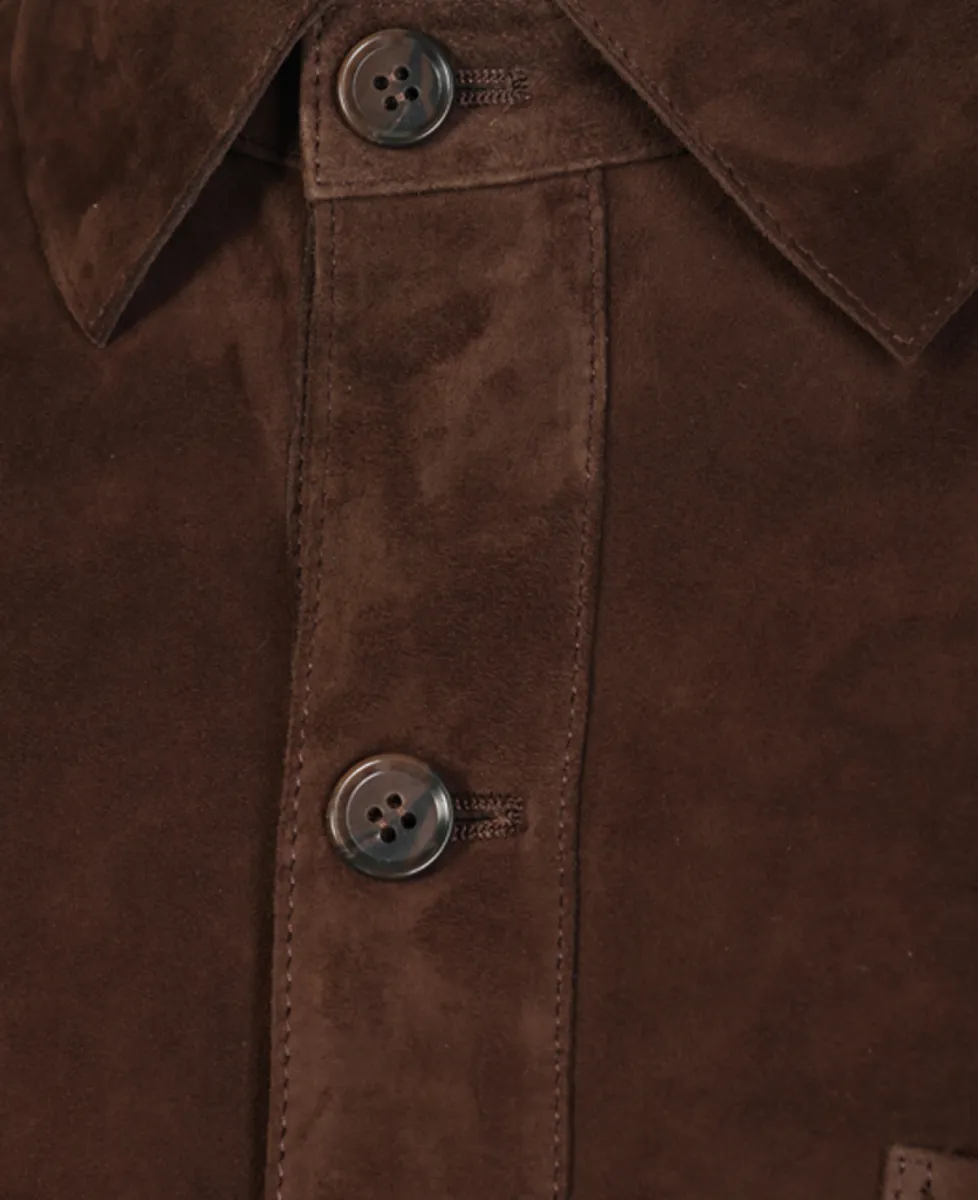 Arma Overshirt Suede - Mud Brown 2 Arma Arma Overshirt Suede - Mud Brown