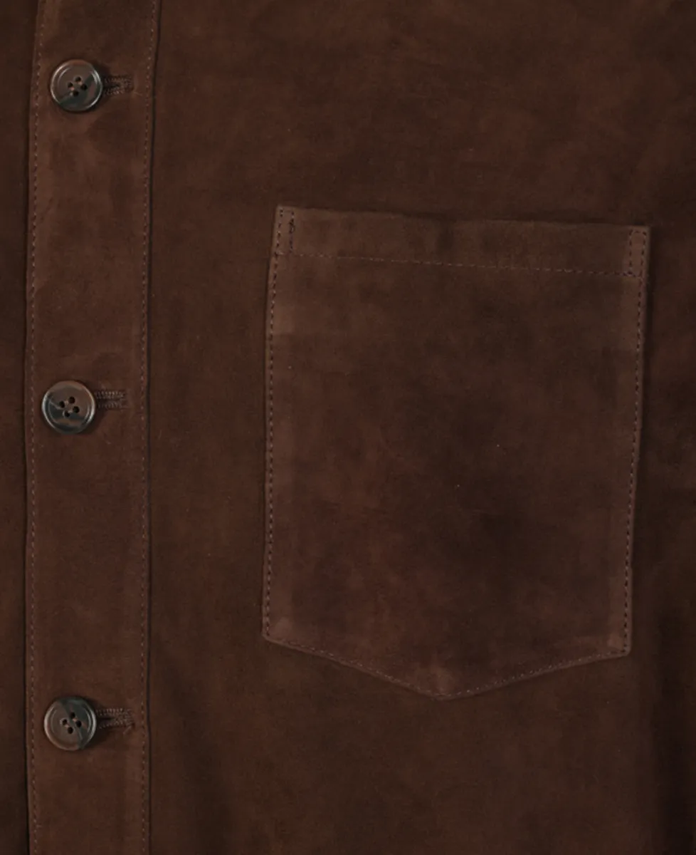 Arma Overshirt Suede - Mud Brown 3 Arma Arma Overshirt Suede - Mud Brown