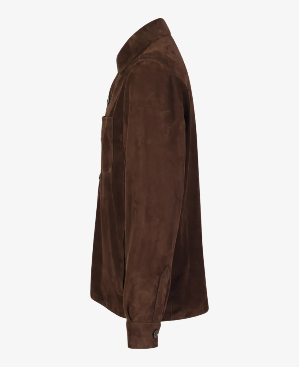Arma Overshirt Suede - Mud Brown 5 Arma Arma Overshirt Suede - Mud Brown