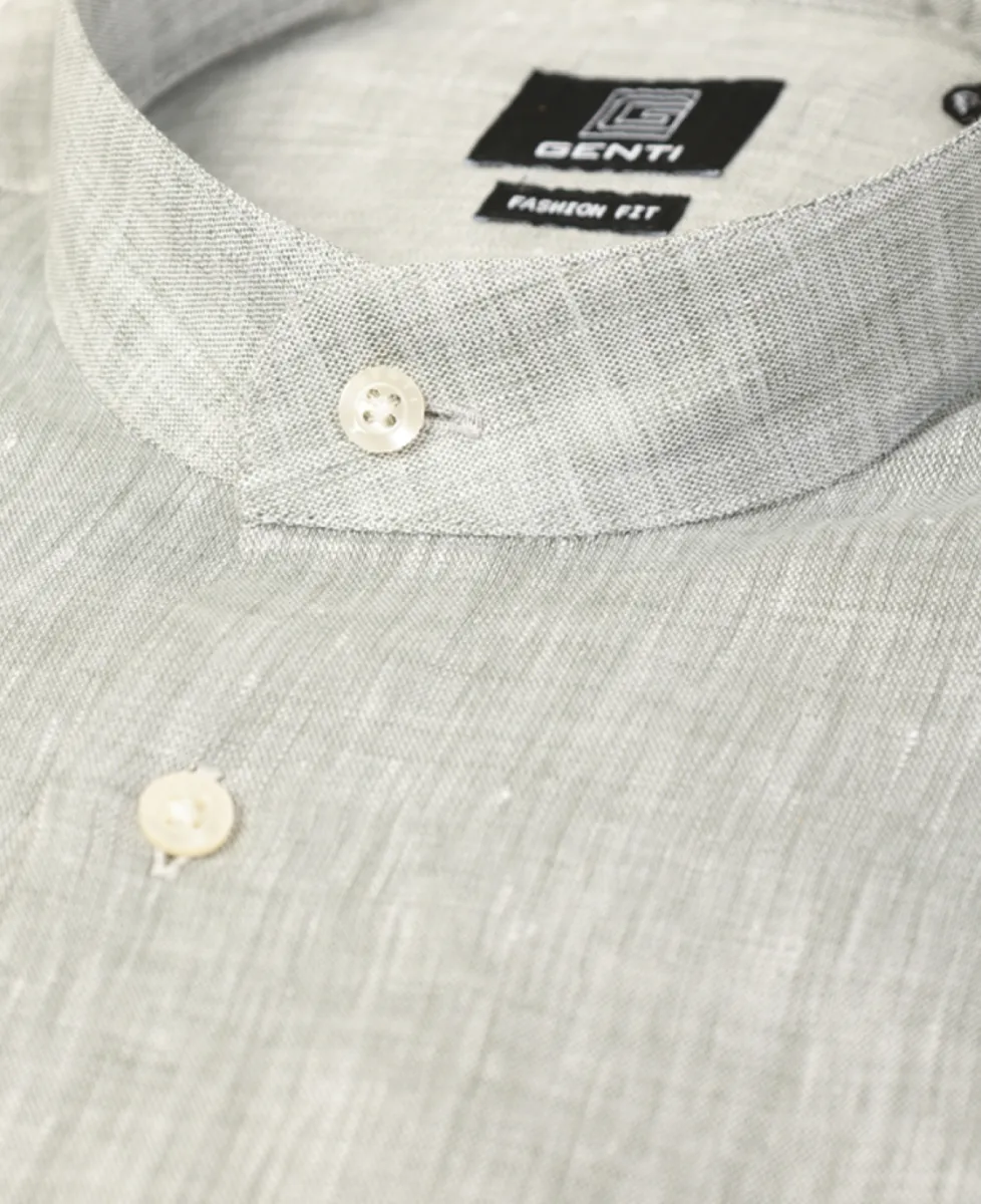 Genti Shirt linnen b - Lichtgroen 4 Genti Genti Shirt linnen b - Lichtgroen