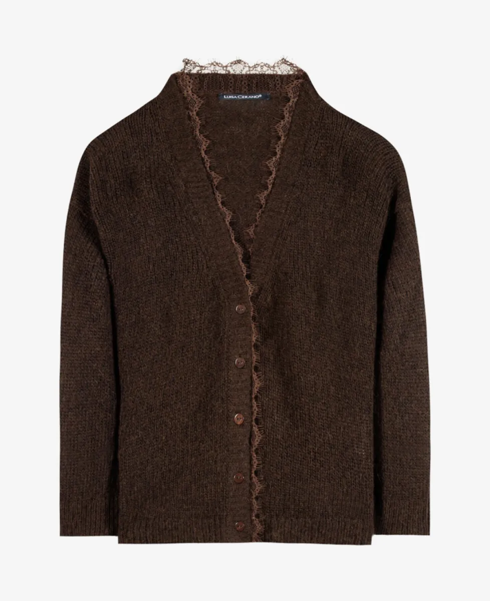 Luisa Cerano Strickjacke - marone 1 Luisa Cerano Luisa Cerano Strickjacke - marone