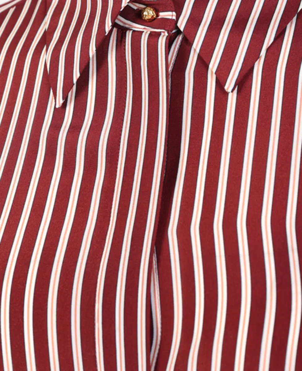 Max Mara Blouse - 004 Ruby Stripe 2 Max Mara Max Mara Blouse - 004 Ruby Stripe
