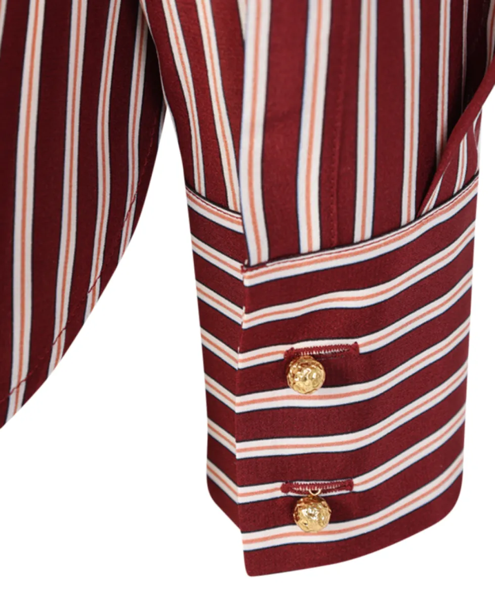 Max Mara Blouse - 004 Ruby Stripe 3 Max Mara Max Mara Blouse - 004 Ruby Stripe