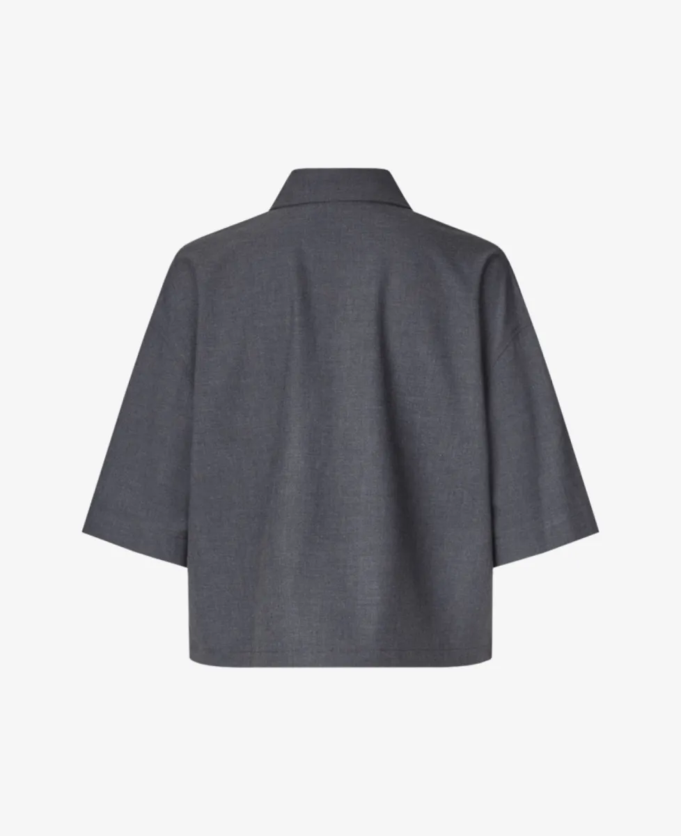 Samsoe Samsoe Blouse - Grijs 7 Samsoe Samsoe Samsoe Samsoe Blouse - Grijs