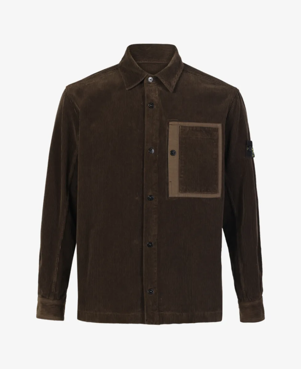 Stone Island Overshirt rib - V0078 COAL GREY 1 Stone Island Stone Island Overshirt rib - V0078 COAL GREY