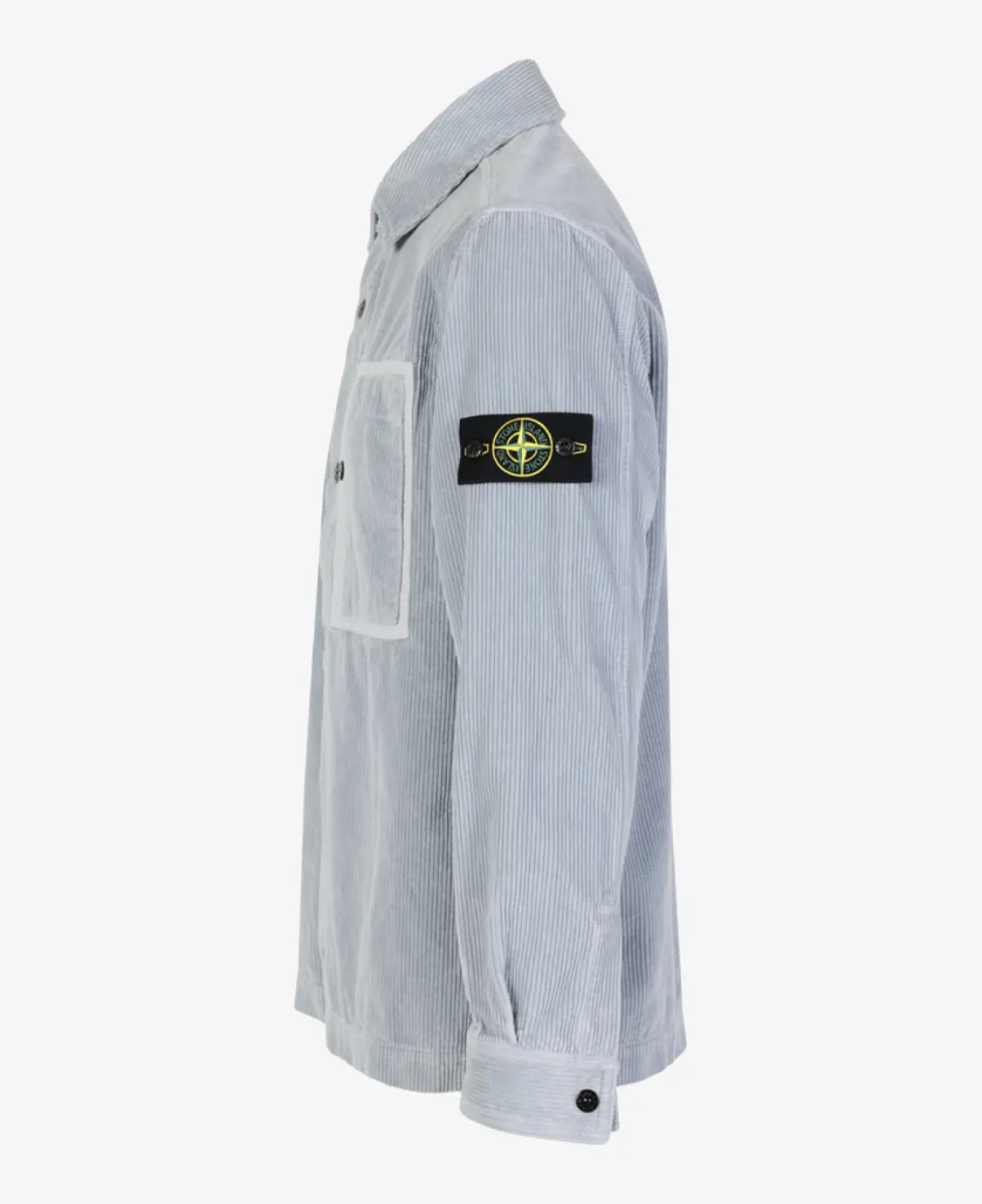 Stone Island Overshirt rib - V0049 ASH GREY 2 Stone Island Stone Island Overshirt rib - V0049 ASH GREY