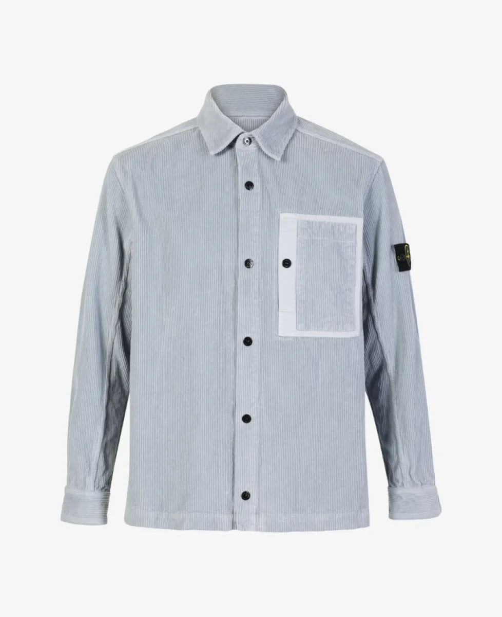 Stone Island Overshirt rib - V0049 ASH GREY 1 Stone Island Stone Island Overshirt rib - V0049 ASH GREY