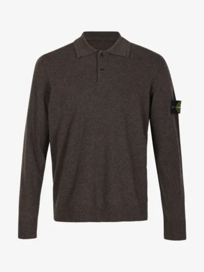 Stone Island Stone Island Trui polo langemouw - V0M62 MELANGE LEAD