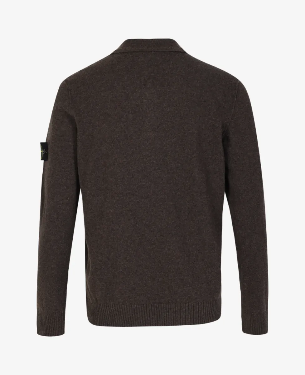 Stone Island Trui polo langemouw - V0M62 MELANGE LEAD 6 Stone Island Stone Island Trui polo langemouw - V0M62 MELANGE LEAD