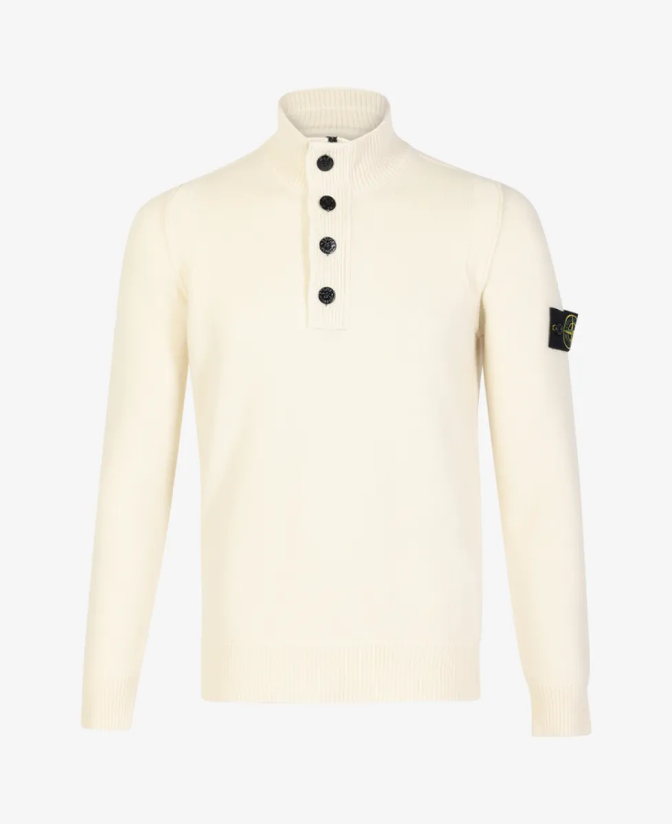 Stone Island Trui half zip - V0093 IVORY 1 Stone Island Stone Island Trui half zip - V0093 IVORY