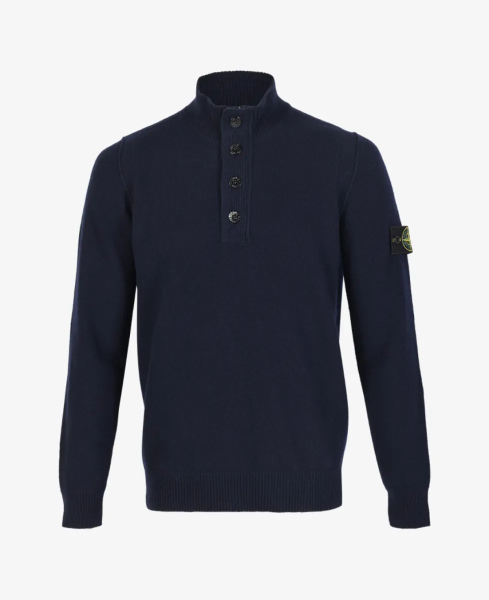 Stone Island Trui half zip - V0020 NAVY BLUE 1 Stone Island Stone Island Trui half zip - V0020 NAVY BLUE