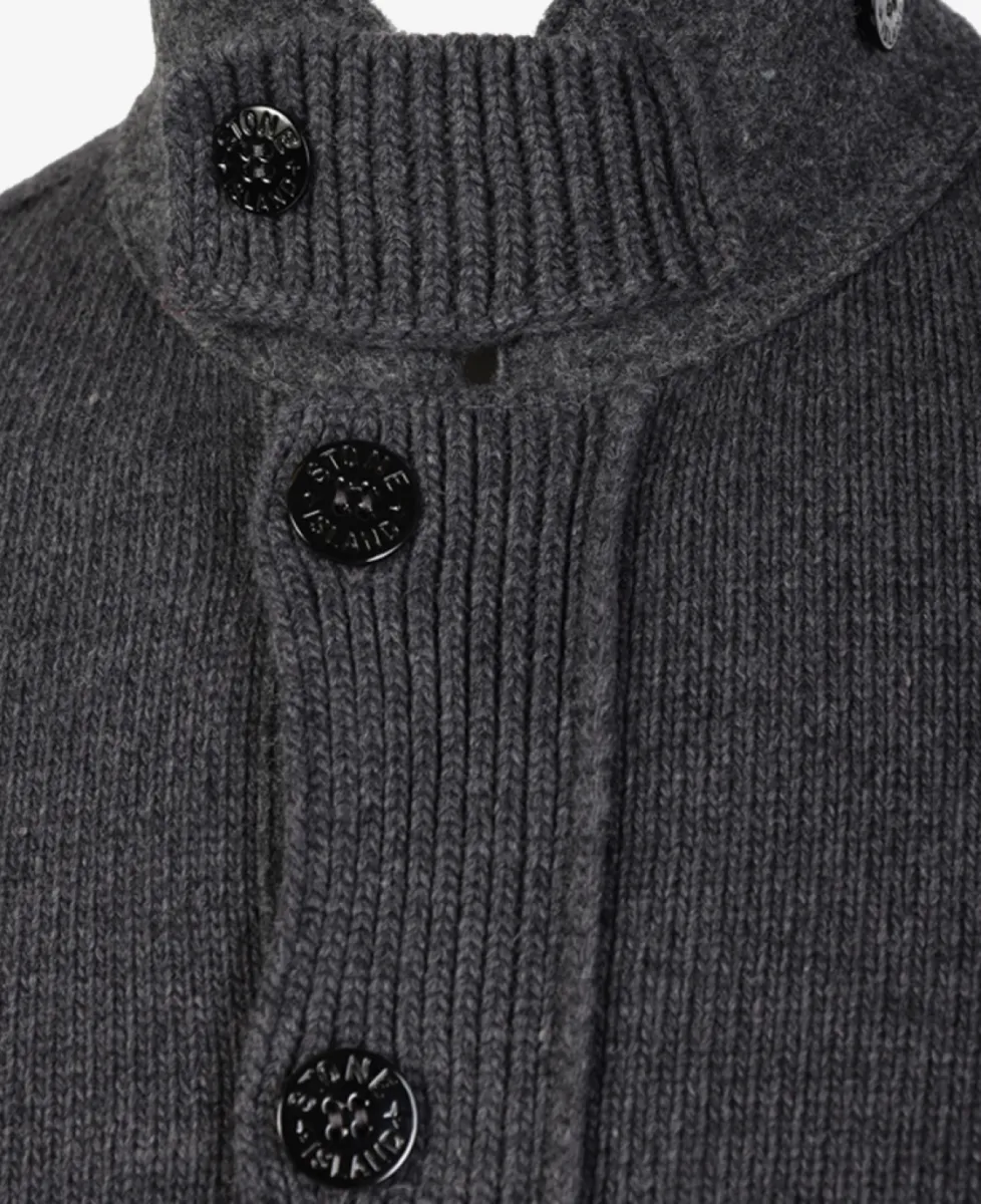 Stone Island Vest met knopen - V0M62 MELANGE LEAD 2 Stone Island Stone Island Vest met knopen - V0M62 MELANGE LEAD