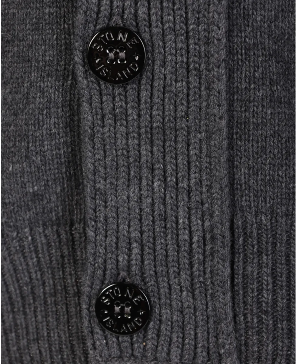 Stone Island Vest met knopen - V0M62 MELANGE LEAD 3 Stone Island Stone Island Vest met knopen - V0M62 MELANGE LEAD