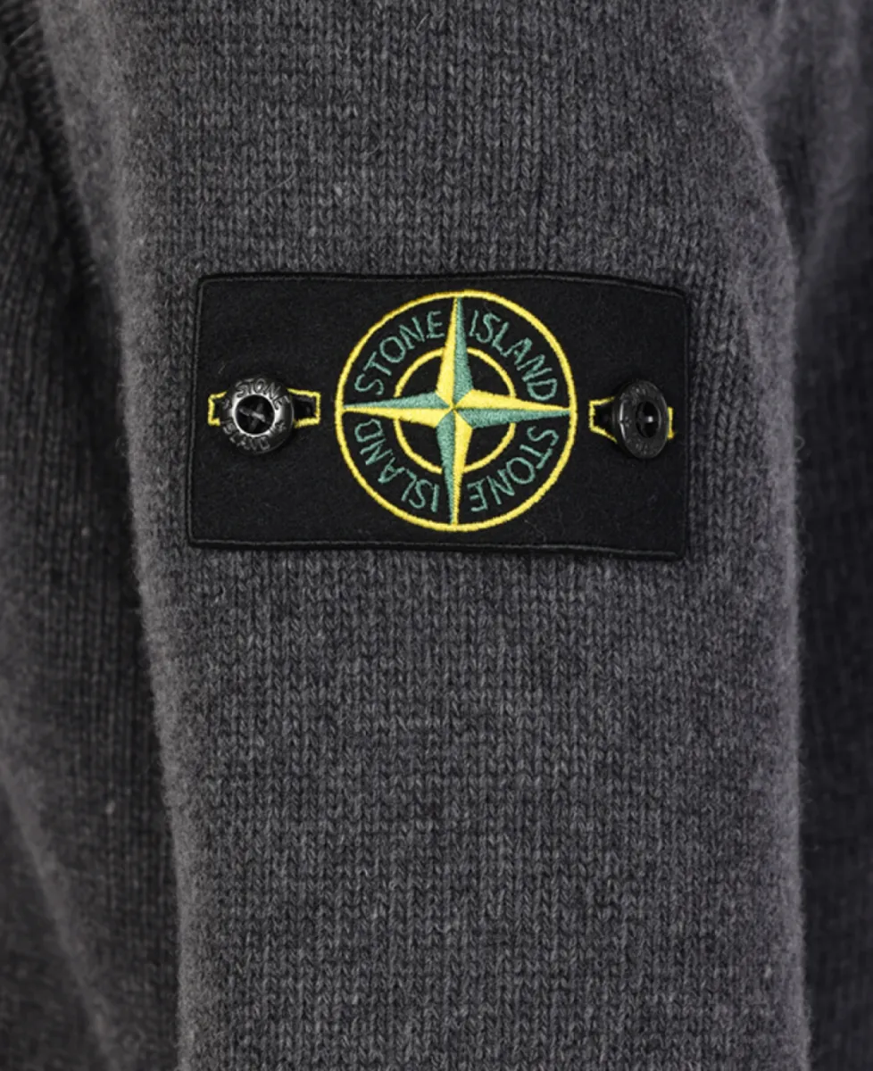 Stone Island Vest met knopen - V0M62 MELANGE LEAD 4 Stone Island Stone Island Vest met knopen - V0M62 MELANGE LEAD