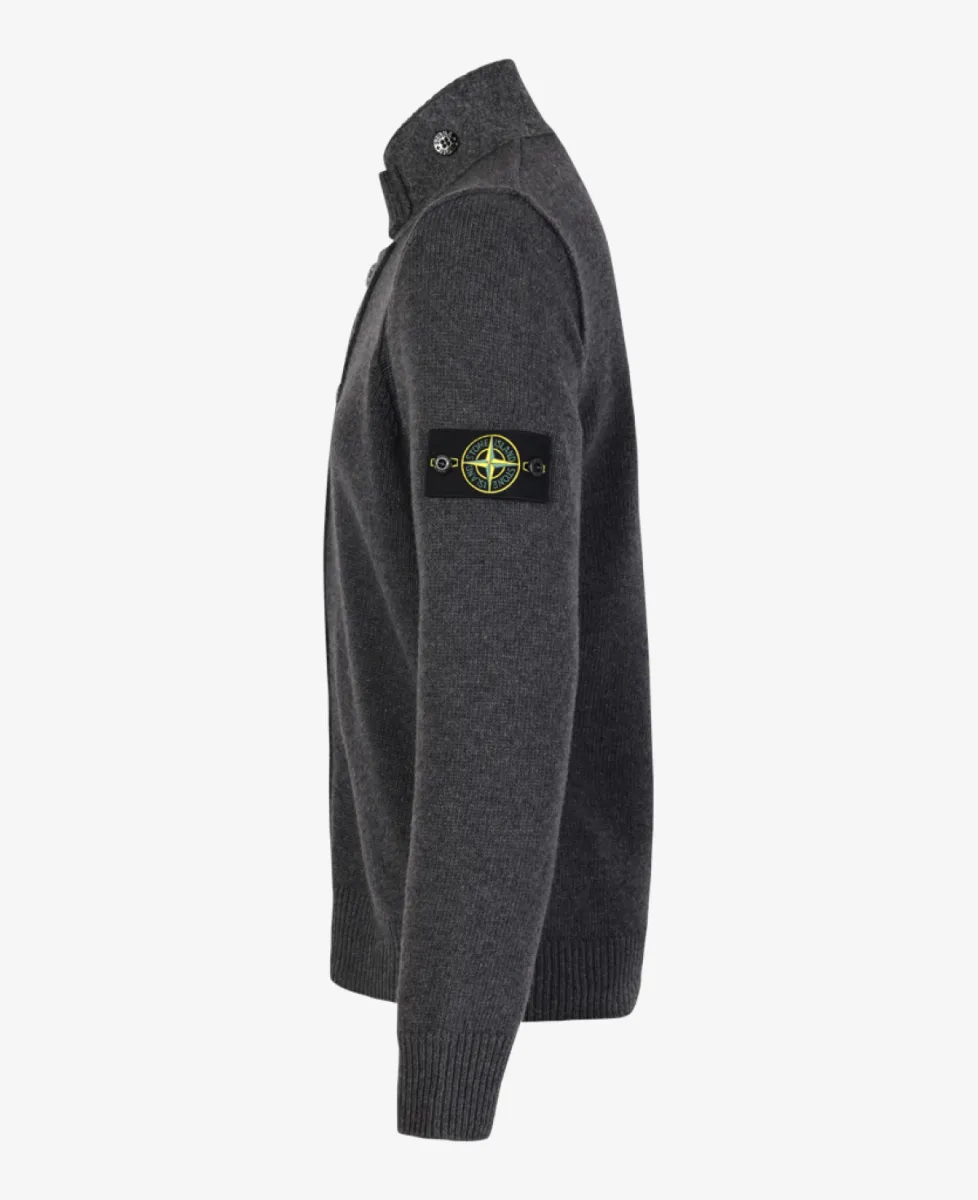 Stone Island Vest met knopen - V0M62 MELANGE LEAD 6 Stone Island Stone Island Vest met knopen - V0M62 MELANGE LEAD