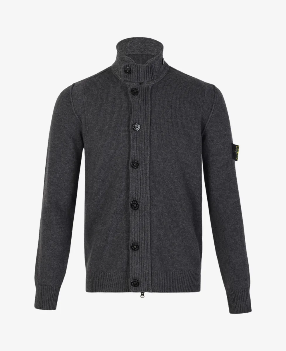 Stone Island Vest met knopen - V0M62 MELANGE LEAD 1 Stone Island Stone Island Vest met knopen - V0M62 MELANGE LEAD