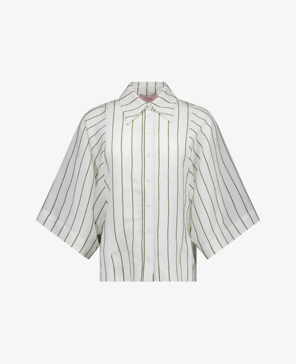 Studio Anneloes Blouse - 1174 offwhite/new army 1 Studio Anneloes Studio Anneloes Blouse - 1174 offwhite/new army