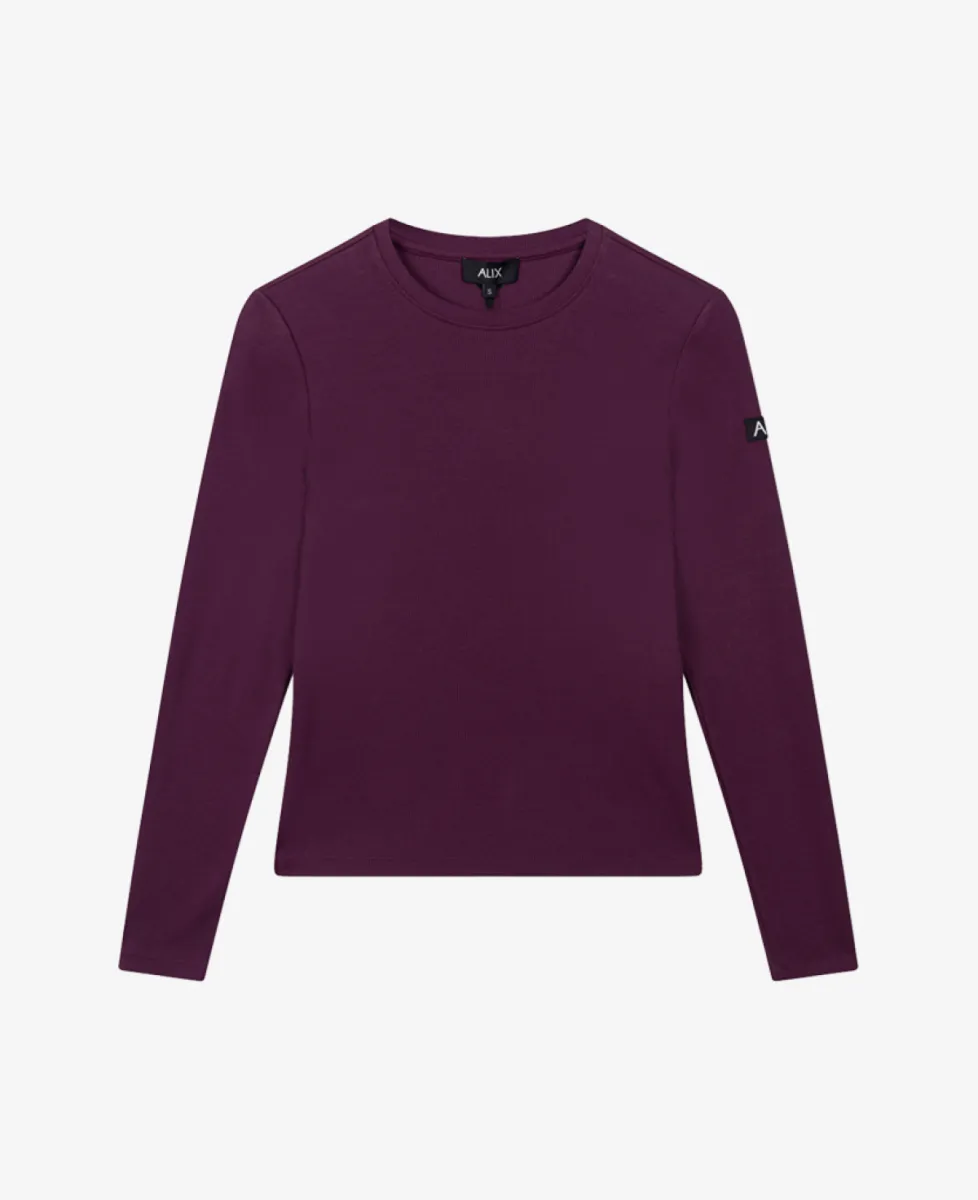 ALIX The Label Tshirt lm - 517 Aubergine 1 ALIX The Label ALIX The Label Tshirt lm - 517 Aubergine