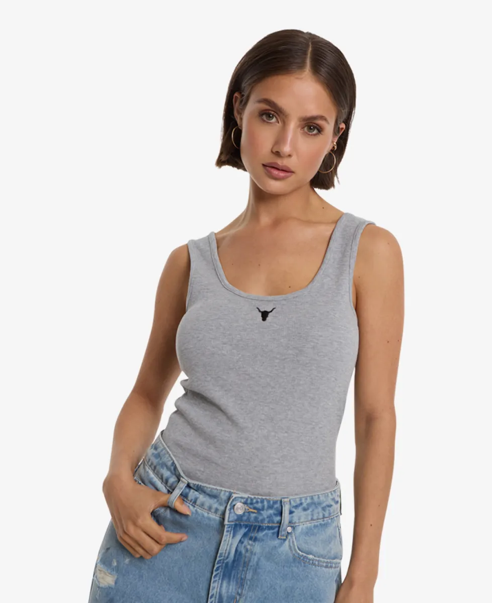 ALIX The Label Top ml - 880 Soft grey melange 2 ALIX The Label ALIX The Label Top ml - 880 Soft grey melange