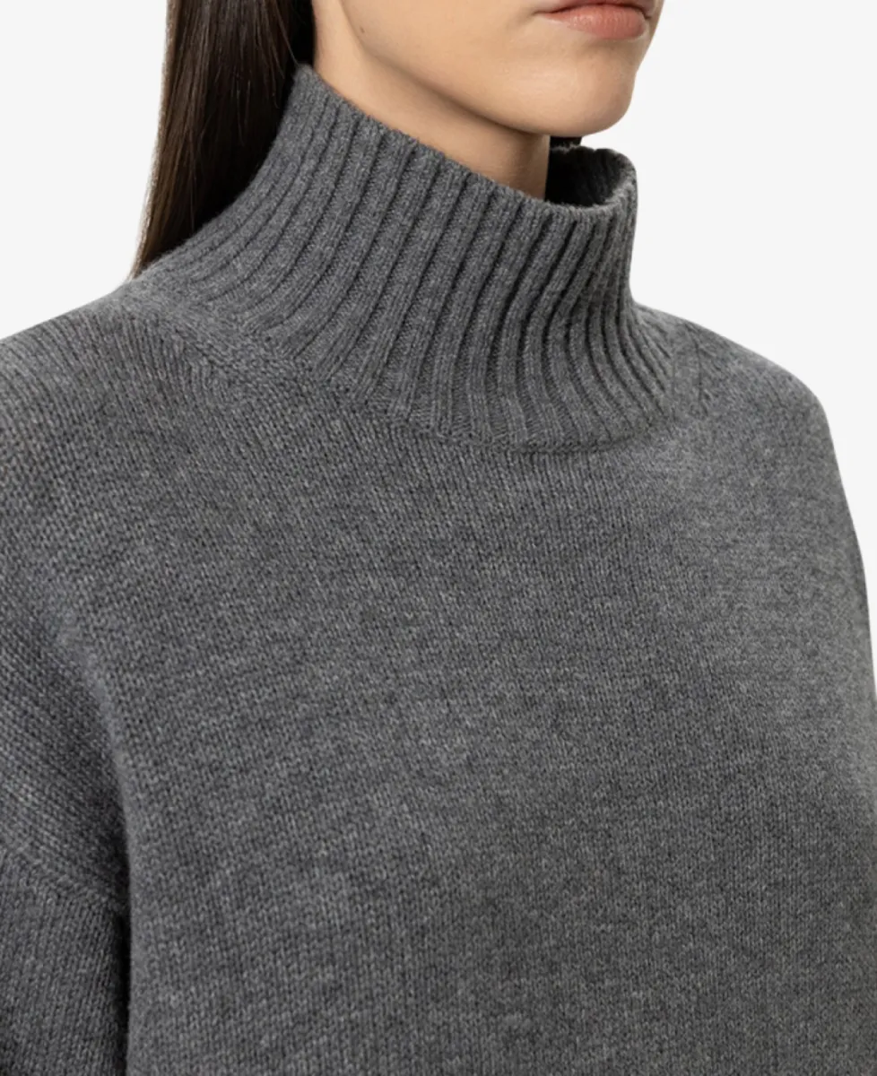 Luisa Cerano Turtleneck aus Woll-Mix - heather grey 3 Luisa Cerano Luisa Cerano Turtleneck aus Woll-Mix - heather grey
