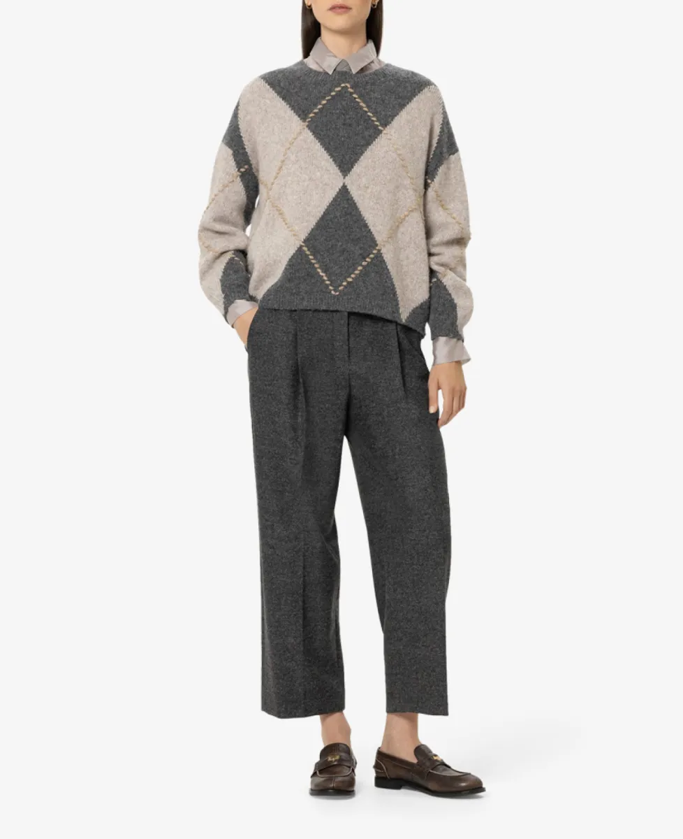 Luisa Cerano Alpaka-Mix-Pullover mit Muster - pearl/heather grey 2 Luisa Cerano Luisa Cerano Alpaka-Mix-Pullover mit Muster - pearl/heather grey